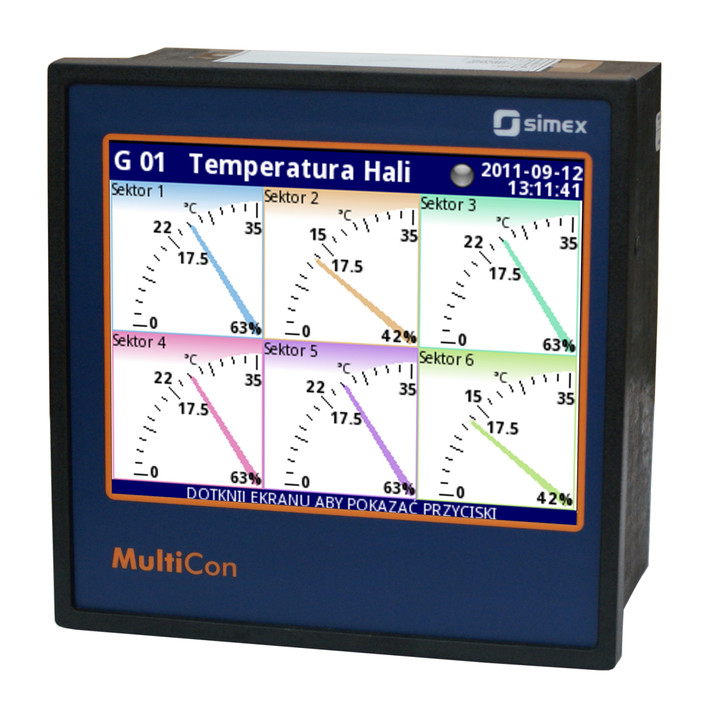 MultiCon 온도 모니터링 대시보드 화면